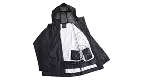 厚着なのに涼しい「空調服」、2種類のファンで空気を循環