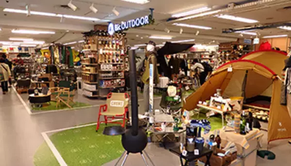 ビックアウトドア 立川店、「ソロキャンプ」や「デイキャンプ」、ファミリーまで楽しめる売り場