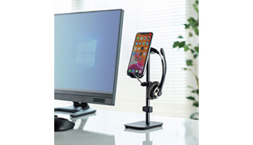 テレワーク環境に最適！　スマホとヘッドホンをまとめて置ける便利スタンド