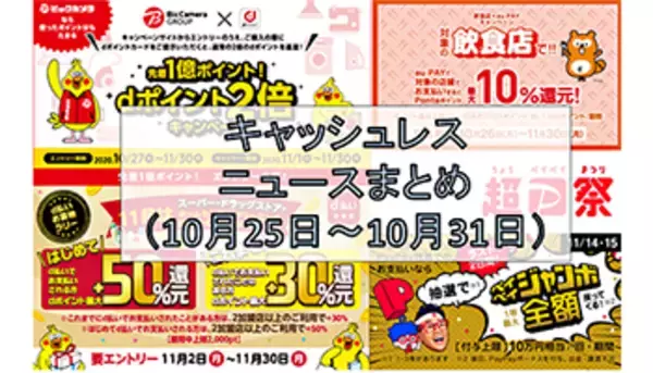 【今週のキャッシュレスニュースまとめ】11月にお得なスマホ決済を先取り！　「超PayPay祭」以外のキャンペーンにも注目