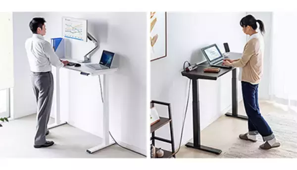 コンパクトサイズの「電動昇降デスク」だから在宅勤務で使いやすい