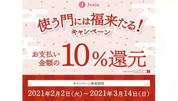 期間中2万円・1日500円まで10％還元　「使う門には福来たる！キャンペーン」