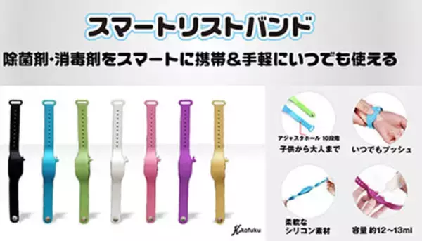手指消毒の新しい形、どこでも抗菌「スマートリストバンド」