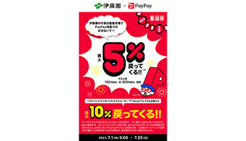 伊藤園自販機でPayPay決済で誰でも5％還元　7月25日まで・最大300円相当還元