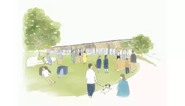 東武動物公園駅徒歩1分の「無印良品」　9月16日オープン　芝生のオープン広場と一体化　スーパー隣接