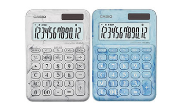 カシオ、一点ごとに唯一無二の表情を持つマーブル模様の電卓