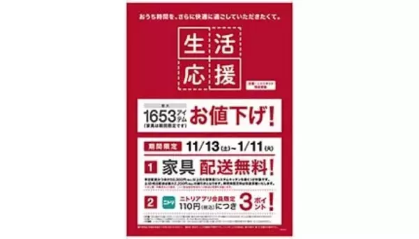 ニトリが値下げ商品を拡大、新たにお得になるアイテムは？
