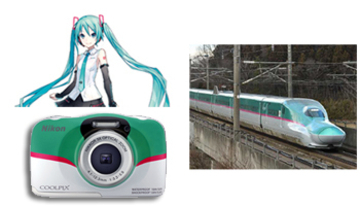 新幹線はやぶさ？　これは初音ミクです!!　ニコン×ビックカメラ×JR東のオリジナルデジカメ