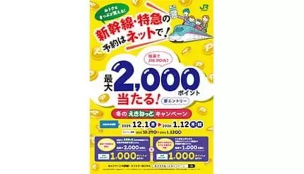 JRE POINTが当たる！ 「えきねっと」冬のキャンペーン