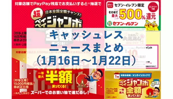 【今週のキャッシュレスニュースまとめ】PayPay・au PAY・d払いでお得のチャンス！　1月～2月で注目すべきおすすめキャンペーン