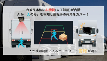 トラック運転手の死角をカバーするAIバックカメラ、人身事故を防止