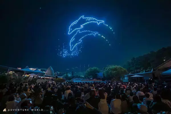 アドベンチャーワールドでお盆限定のドローンショー開催中、500機が夜空を彩る