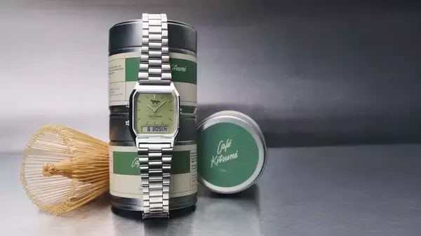 抹茶グリーンをまとった「Cafe Kitsune」×CASIO CLASSICのコラボウオッチ