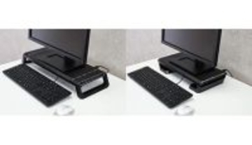 小物収納・幅調整できて机上がスッキリ！不二貿易のゲーミングモニタースタンド