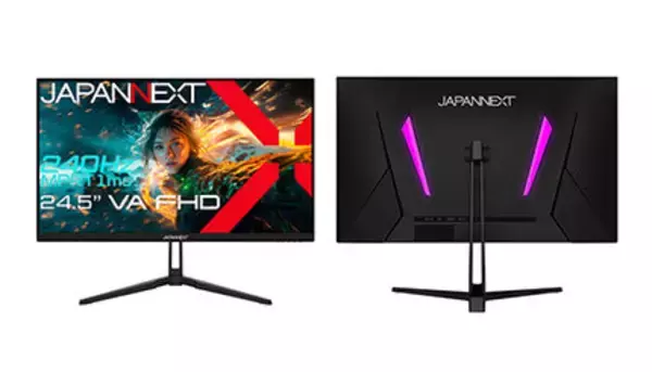 JAPANNEXTが24.5インチVAパネル搭載のゲーミングモニタを発売、価格は2万7980円