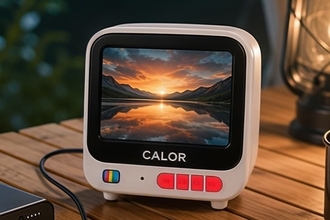手のひらサイズのレトロなテレビ Android搭載で使い方広がる「CaloR C1」