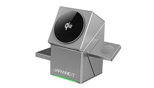置くだけで3台同時充電！Qi2対応「3-in-1チャージャー」がJAPANNEXTから
