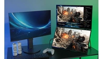 折りたためてコンパクト！ 便利なモードも使えるサンコーの上下2画面デュアルゲーミングモニターは対戦ゲーム向きかも！