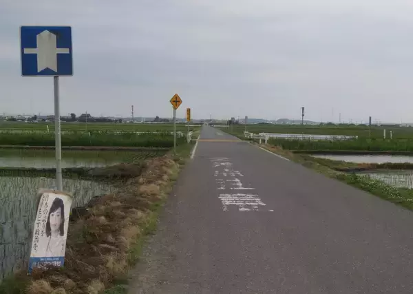 「茨城県稲敷市、田園地帯にぽつんと立つ道路標識がとんでもなくレア物だった」の画像