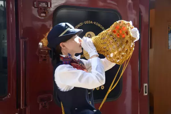 「しなの鉄道の観光列車「ろくもん」北信濃雪見酒プラン試乗会」の画像