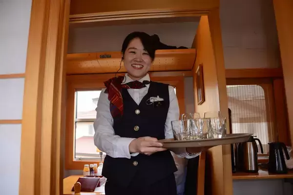 「しなの鉄道の観光列車「ろくもん」北信濃雪見酒プラン試乗会」の画像