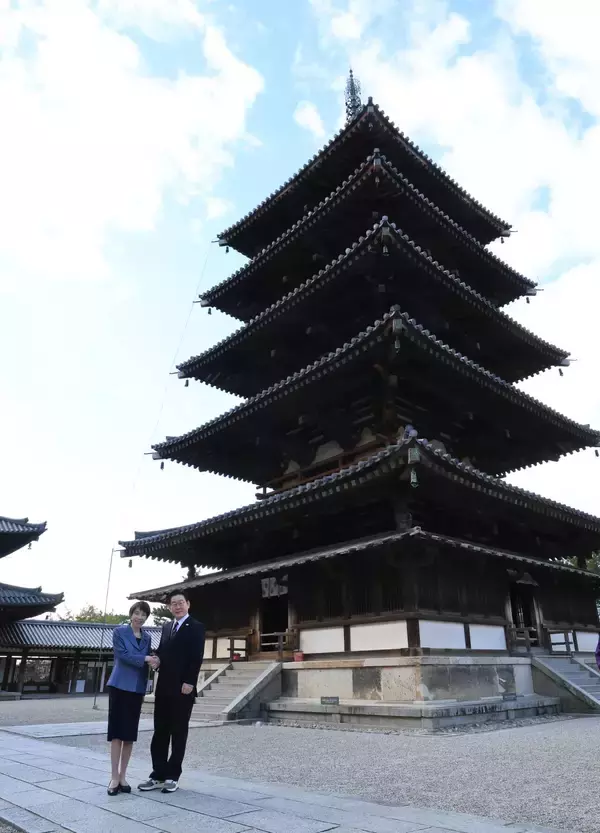 日韓首脳、奈良・法隆寺を視察！「日韓協力の象徴」関係強化へ