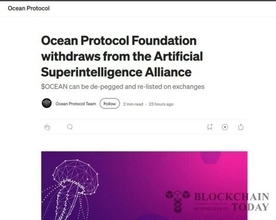 オーシャンプロトコル、Fetch.ai・シンギュラリティネットとのAIトークン同盟から「脱退」