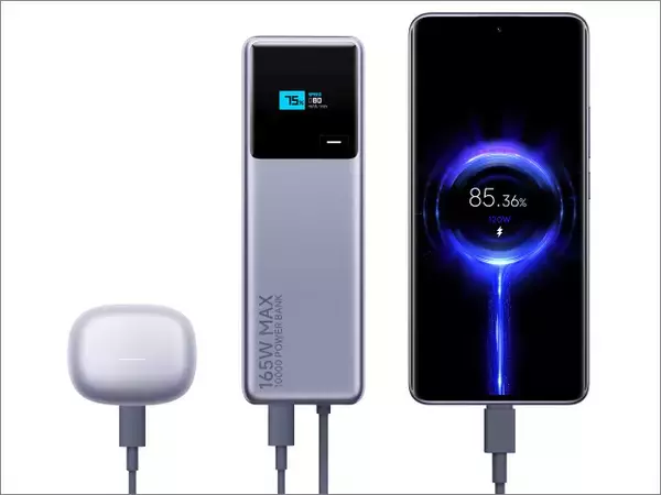 「Xiaomi超大出力165Wモバイルバッテリーが3000円台に値下げ、スマホやタブレット、PCを爆速充電できるように」の画像