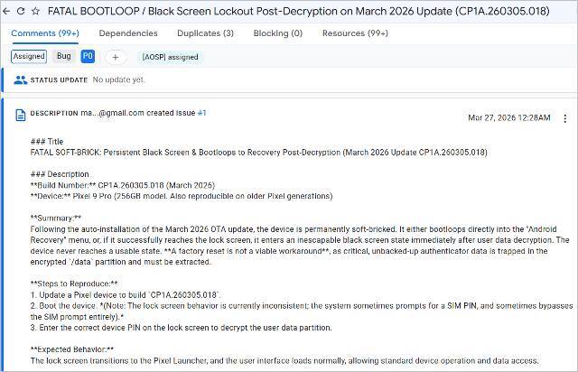 Pixel 10や9など「複数の深刻な不具合」Android 17で発生中、タッチ操作できない、通信できない、文鎮化と盛り沢山に