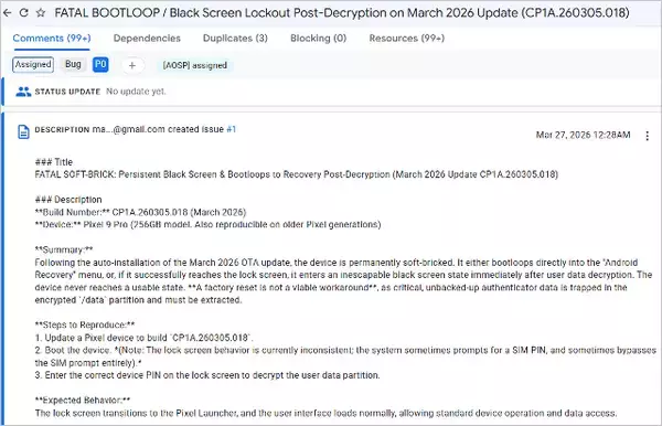 「Pixel 10や9など「複数の深刻な不具合」Android 17で発生中、タッチ操作できない、通信できない、文鎮化と盛り沢山に」の画像