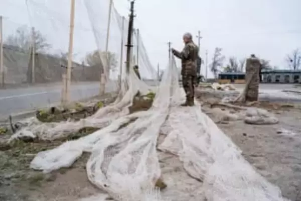 かつて魚を捕らえていた網、今はウクライナでロシア製ドローン捕獲に活躍