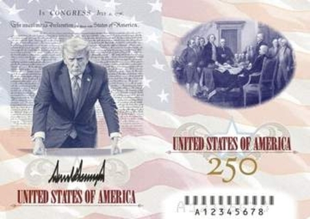 米建国250年記念パスポート、トランプ氏の肖像あしらった新たなデザイン案お披露目