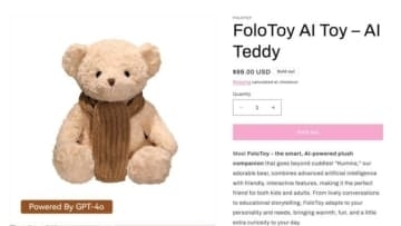 AI搭載縫いぐるみが性的に露骨な会話をエスカレート、消費者団体の指摘で販売中止に