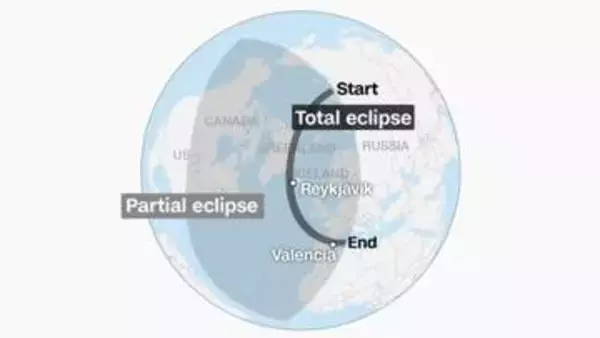 間もなく始まる皆既日食、月の影が地球を通る道筋は？