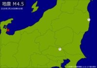 【速報】関東・東北で地震　Ｍ４．５　震源は富山湾　地震が及んだ地域人口１２万人