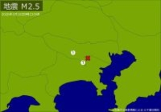 【速報】関東で地震　Ｍ２．５　震源は神奈川県東部　地震が及んだ地域人口９８万人