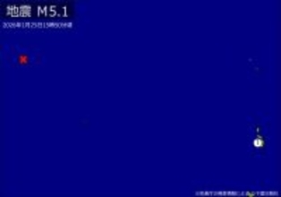 【速報】関東で地震　Ｍ５．１　震源は東京・小笠原諸島西方沖