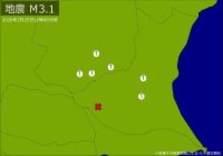 【速報】関東で地震　Ｍ３．１　震源は茨城県南部　地震が及んだ地域人口９４万人