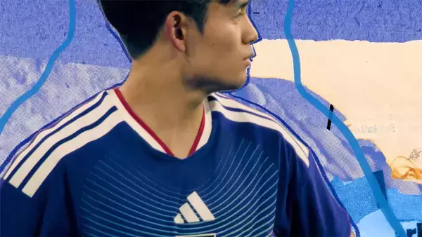 「Adoが歌うアディダスサッカー日本代表ユニフォームソング“綺羅”を使用したCMが放送中」の画像