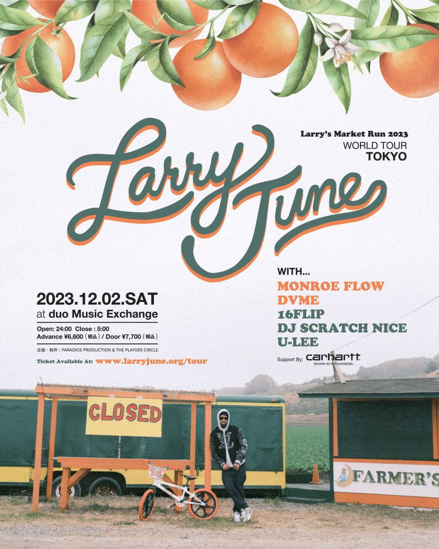 ラリー・ジューンの来日公演が大阪＆東京で開催。Monroe Flow、DVMEらと共演