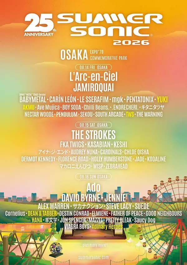 「『SUMMER SONIC』にMAN WITH A MISSION、HANA、YUKI、DEAN & TABBER、TWSらが追加」の画像
