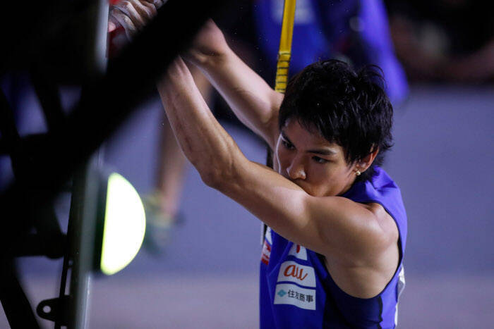 原田海「自分の登りをするだけ」。コンバインド男子予選後の選手コメント／IFSCクライミング世界選手権2019八王子