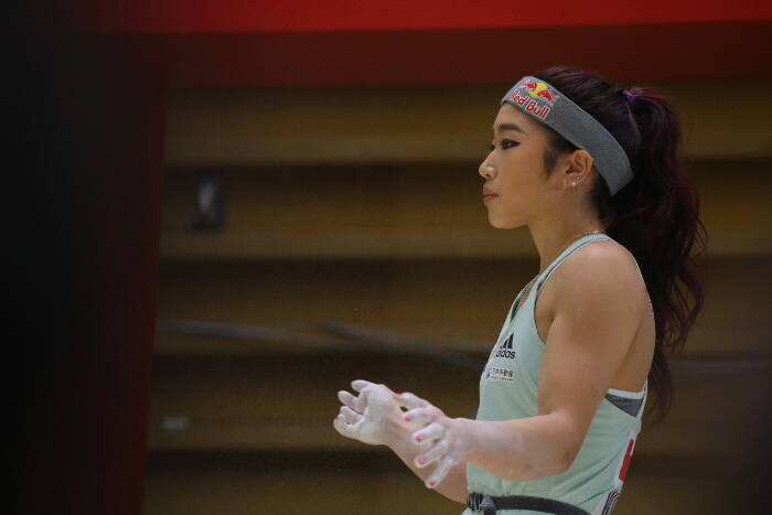 野口啓代「明日はまた気合を入れていく」。女子予選後の選手コメント　ボルダリングジャパンカップ2020
