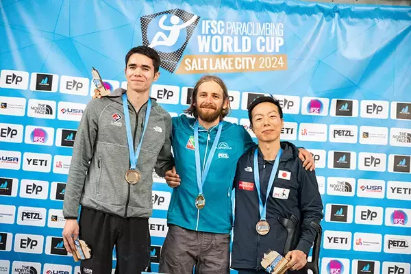 「パラクライミングW杯開幕戦で高野、濱ノ上、會田が金、結城が銅」の画像