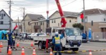 被害状況調査にドローンも投入、NTT東日本が台風災害を想定した通信復旧訓練を実施