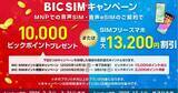 「BIC SIM、店頭限定で最大13,000ポイント還元 - 3月31日まで」の画像1