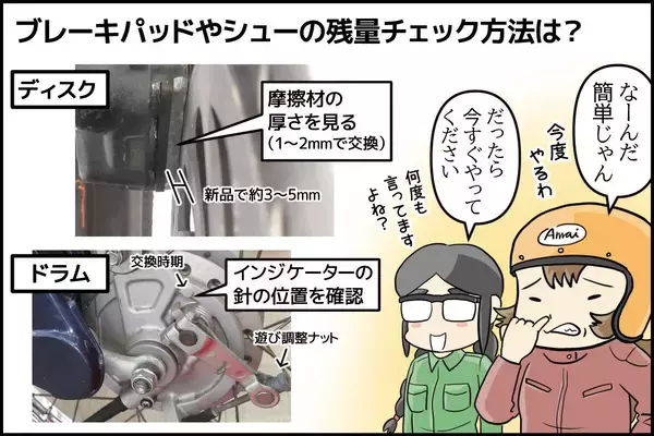 今さら聞けない「バイクのギモン」相談室 第7回 バイクのブレーキパッドやシューはどのくらいで交換すればいい? メンテナンスの目安や残量確認方法を解説