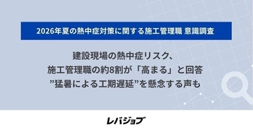 施工管理職の77.0％が2026年夏の熱中症リスク上昇を懸念 - レバレジーズ調査