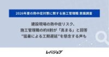 施工管理職の77.0％が2026年夏の熱中症リスク上昇を懸念 - レバレジーズ調査