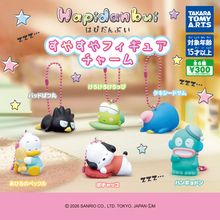【ガチャ】はぴだんぶいがすやすや…寝姿フィギュアチャーム発売!